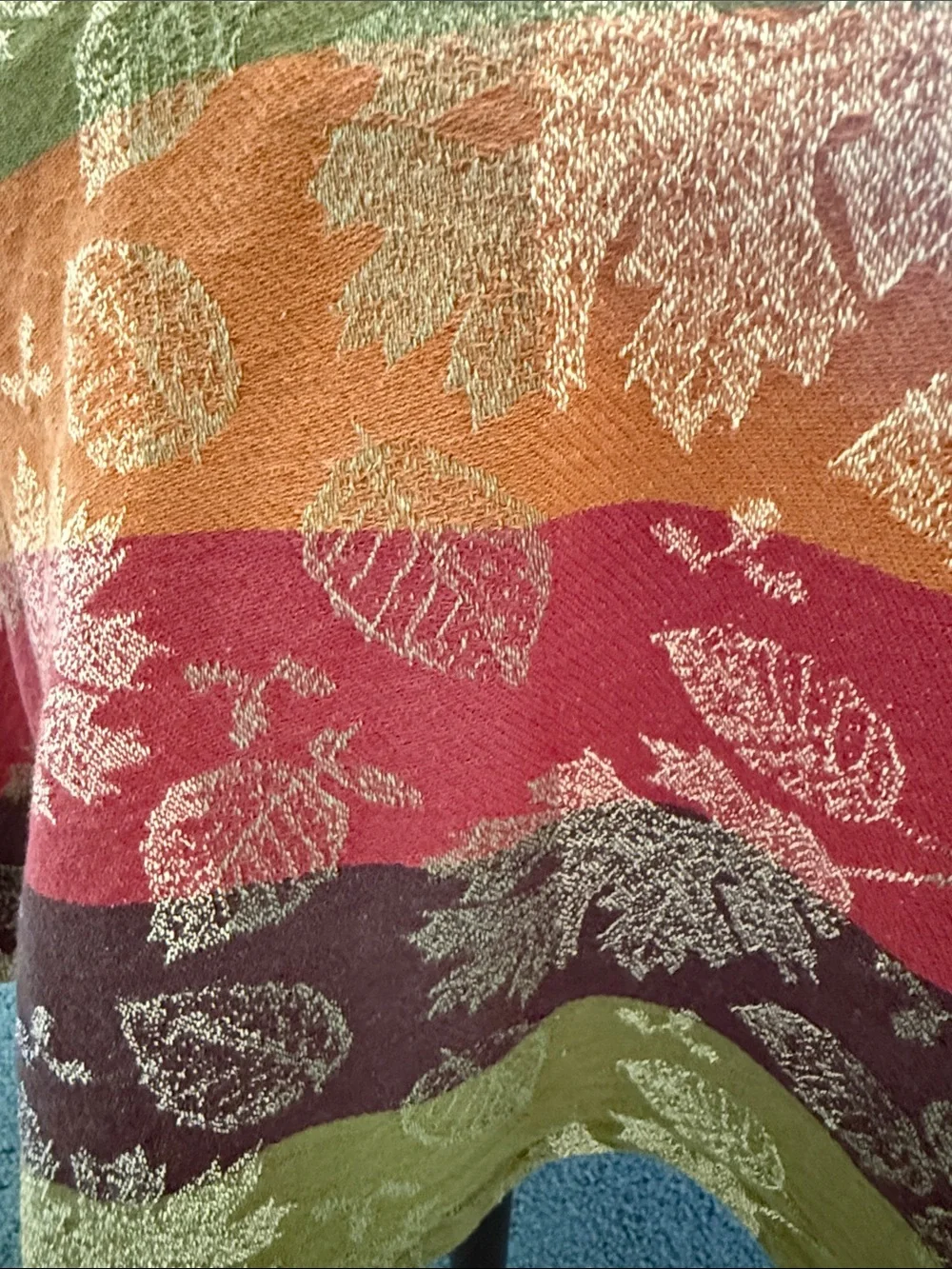 Sonoma Life & Style 100% Cotton Autumn Colors w/Leaves 58”x74” Tablecloth